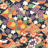 SALE, Diagonal Diamonds "Patchwork" Vintage Kimono Silk from Japan 14" x 61"  #4688