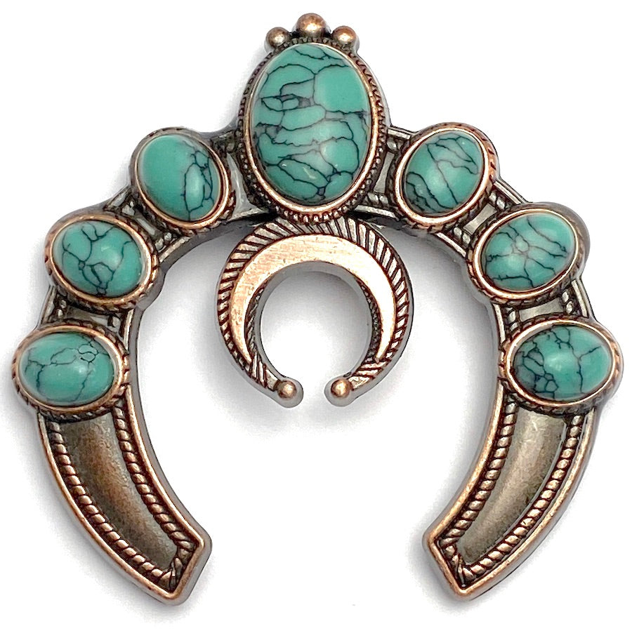 CBCONCH 109C Copper Flower With Turquoise Conchos