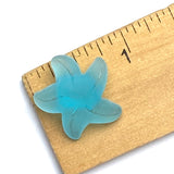 Blue Starfish 3/4" Recycled Tumbled "Sea" Glass Button   #958