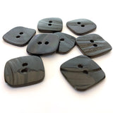 LAST PACK Darkest Brown-Black Square Shell Button 3/4"  Pack of 7, #23-68