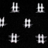 REMNANT, Black and White Vintage Kimono Ikat Wool from Japan 1-1/2 YARD PIECE #438