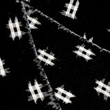 REMNANT, Black and White Vintage Kimono Ikat Wool from Japan 1-1/2 YARD PIECE #438