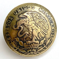 SALE, Eagle & Snake Authentic Uno Centavo Mexican Coin, Shank-Back Button, 5/8"  #SW-257