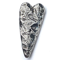 Heart Button from Green Girl Studios 15/16" Pewter  #G312