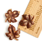 SALE, Copper Maple Leaf Button from Susan Clarke,  1-1/4"  #SC-1333