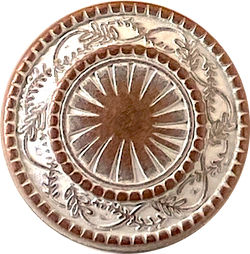 Copper / White Sun Wheel Vines 13/16"  Shank Back Button 21mm,  #SWC-142