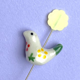 White Star-Bird Porcelain Bead, 3/4"   #LP-04