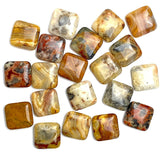 SALE Agate Crazy Lace Gemstone Square 3/4"  Beads from Mexico, 20mm x 7mm, Pack of 10  #LP-27