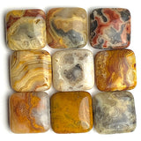 SALE Agate Crazy Lace Gemstone Square 3/4"  Beads from Mexico, 20mm x 7mm, Pack of 10  #LP-27