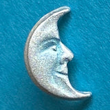 Re-Stocked, Moon Face Tiny Blue Pearl Button 1/2" Susan Clarke #SC-109