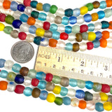 SALE, Recycled Glass Rustic Beads from Ghana, 8-9mm, 19" Strand of 60-65 Beads #GH-06