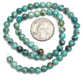 Light Green 'African Turquoise' Jasper, Small Round 6mm, 3/16", Pack of 32 Beads #L229
