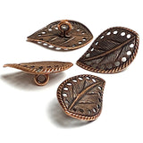 Copper Leaf Button, 3/4"  Metal, Shank Back, #SC-1339 from Susan Clarke