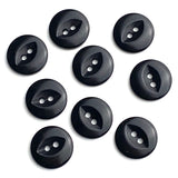 Black Corozo/Tagua/Veg.Ivory 1/2"  2-Hole Shirt Button, PACK OF 12 BUTTONS, #MV-BB-47