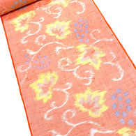 SALE, Maple Leaves Orange/White Ikat Kimono Wool Blend From Japan, By the Yard #523