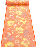 SALE, Maple Leaves Orange/White Ikat Kimono Wool Blend From Japan, By the Yard #523