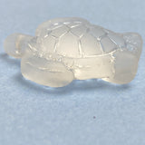 White Recycled Glass Sea Turtle Charm/Pendant, 7/8" # L663