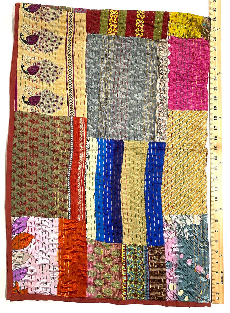 Boho Sari Patchwork Quilt Yoga Mat by oldurbanfarmhouse