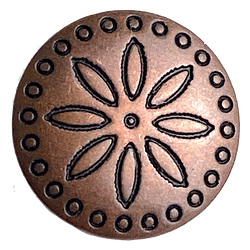Circles Around Flower Copper Concho Button, 11/16"   # SWC-10