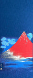 SALE, Noren Panel from Kyoto Japan, Mt. Fuji, Hand Screened on Navy 100% Cotton 19" x 44"  #KP11