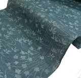SALE, Deep Teal Crinkly Bouncy Stiff Unusual Cotton/Hemp/Nylon Vintage Kimono Fabric from Japan by the Yard #721