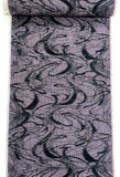 LAST 45" Piece, Purple/Black Dynamic Currents Ikat Vintage Kimono Silk   #737