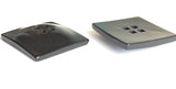 Black Corozo Button, "Five Squares" Pillow-Top, Tagua Nut Corozo, 9/16" / 14mm   #SK513