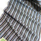 Charcoal Yarn-Dyed Stripe, Vintage Japanese Kimono Silk from Japan By the Yard  #612
