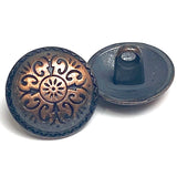 Copper / Black Southwest "Durango" Button 5/8" Shank Back Carved #SWC-3
