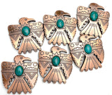 Re-Stocked,  1-1/2" Copper/Turquoise Thunderbird Screw Back Concho 1.5"  #SWH-115