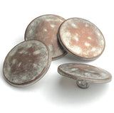 Copper & Cream Mottled Round Metal Button, 17mm, Shank Back, Less Shine, 11/16". #SWC-90