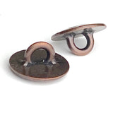 Indian Head, Tiny Replica, 7/16" Antique Copper Color, 11mm, Shank Back.   #FJ-18