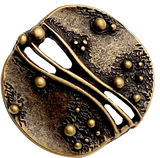 LAST ONES Artform Antique Brass Roundish Button, 23mm  15/16"  #SK888