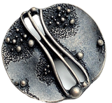 LAST ONES Artform Antique Silver Large Unusual Roundish Button, 1-3/8" #885