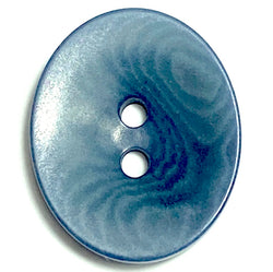 Blue Oval 11/16" 2-Hole Button, Corozo / Tagua / Vegetable Ivory #SK-554