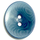 Blue Oval 11/16" 2-Hole Button, Corozo / Tagua / Vegetable Ivory #SK-554