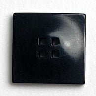 Black Square 11/16" Corozo Button, Five Squares Tagua Nut "Vegetable Ivory", 17mm   #SK-521