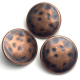 3/4" Copper/Black Mottled Antique Shank Back Metal Button #SWC-140