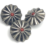 Re-Stocked, Red Bead Daisy 1" Scallop-Edge Button # SW-253