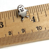 Penguin Button, 1/2" Silver Shank Back Metal, Tiny 12mm #FJ-26