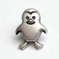 Penguin Button, 1/2" Silver Shank Back Metal, Tiny 12mm #FJ-26