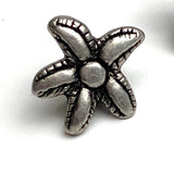 Tiny Starfish Button, 3/8" /11mm  Silver Metal Shank Back, Set of TWO #FJ-37