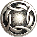 Woven Rim, 3/4" Shank Back Button, Silver Color 18mm  #FJ-51