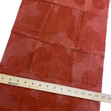 Rust Jacquard Silk, Ten Thousand Mums, Vintage Kimono Silk Piece 14" x 50" #282