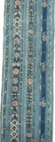 Lovebirds and Rosebuds with Blue, "Old Lace" Japanese Crinkled Print, Kimono Silk Piece 14" x 41" #281