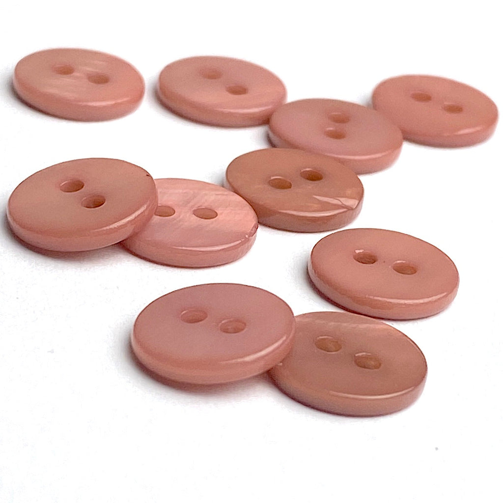 Light Baby Pink Shell Buttons 7/16 2-Hole, Pack of 21 #23-104BP