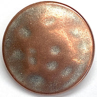 Copper & Cream Mottled Round Metal Button, 17.5mm, Shank Back, More Shine, 11/16". #SWC-144