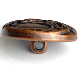 Copper/Black Mystery Flower 13/16"  Round Shank Back Metal Button 20mm  #SWC-145