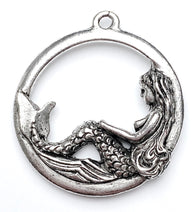 Mermaid Pendant/Charm, 15/16" Pewter, USA Made, #FJ-51