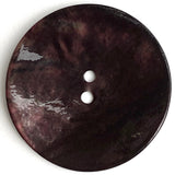 SALE! $1 each  Brown/Black Mother of Pearl 1-3/8" Shiny Shell 2-hole Button #490017